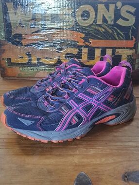 ASICS GEL-Venture 5 Trail Running Shoes Women's 8.5 Indigo Blue Pink Glow T5N8N